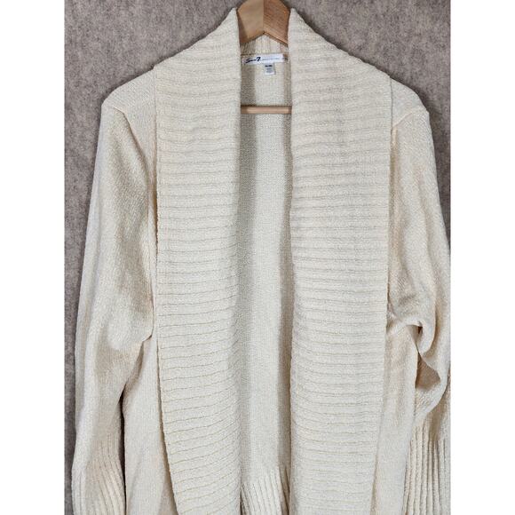 SEVEN7 Women's Cream Super Soft Warm Lounge Work Cardigan SZ XXL - Picture 3 of 9